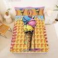 thumbnail image 5 of Erosebridal Watercolor Ice Cream Drip Queen Sheet Sets,Abstract Baseball Print Kids Bed Set 4-Piece, 5 of 6