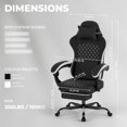 thumbnail image 4 of Leumius Gaming Chair,Ergonomic Office Desk Chair with Footrest Comfortable Headrest and Lumbar Support,White, 4 of 20