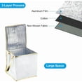 thumbnail image 5 of Scheam White Reusable Insulated Grocery Bag,Aluminum Foil Thermal Cake Carrying Bags,Portable Food Delivery Tote Bag,Non-woven Zipper Pizza Bag,for Home Picnic Restaurant Takeaway 1 Pcs, 5 of 6
