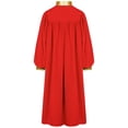 thumbnail image 2 of Zaldita Boys Girls Muslim Arabic Thobe Long Sleeve Arabic Abaya Kaftan Gold Trim Choir Robe Church Worship Red 8, 2 of 5