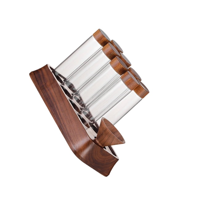 pitrice Glass Test Tubes with Display Rack Storage Bean Coffee Tubes for Coffee Shop 8 Hole 8 Hole