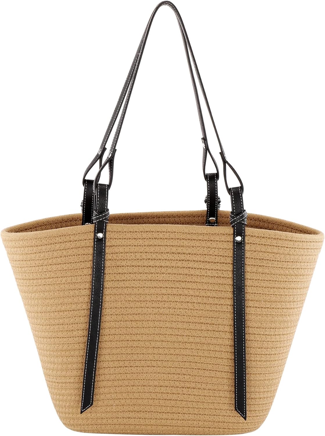 Kukuzhu Women Large Beach Tote Shoulder Handbag Summer Beach Cotton Crochet Handwoven Weaving Shoulder Purse Bag