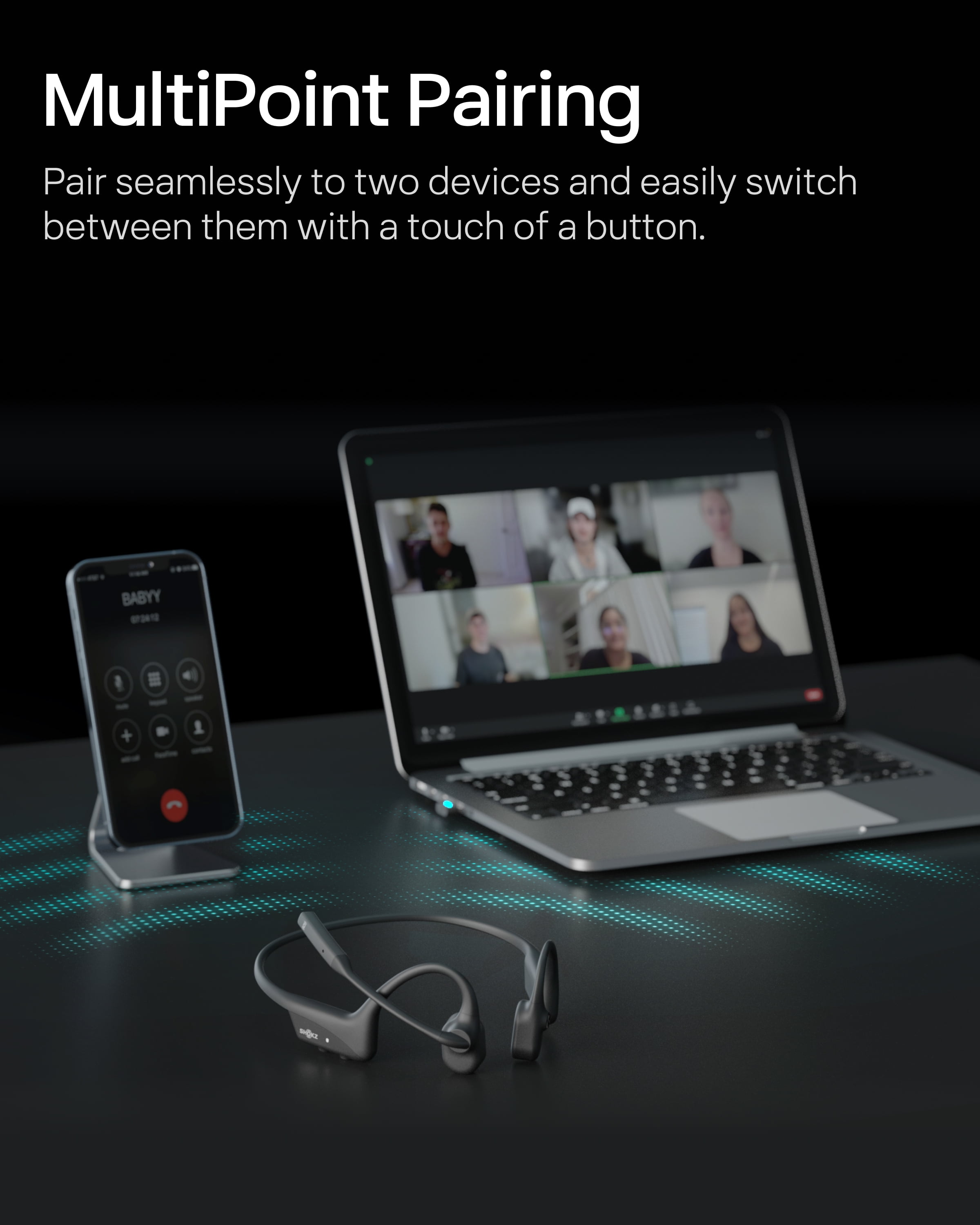 OpenComm2 2025 Upgrade - Open-Ear Bone Conduction Headphones