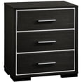 thumbnail image 2 of Chrome Hardware and Three - Drawer Storage - Keep Your Bedroom Organized with a Contemporary Bedside Cabinet, 2 of 3