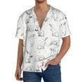 thumbnail image 3 of Xecao offers the Rabbit Eating for Men's Casual Short-sleeved Shirt, a button-up collared shirt with a pocket, perfect for beach vacations and yacht travel in the X-Large size., 3 of 7