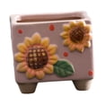 thumbnail image 3 of Plantador de girasol de cerámica Regalos creativos de cumpleaños para plantas pequeñas Pot de flores cuadradas pequeñas para el escritorio de la Rosa, 3 of 8