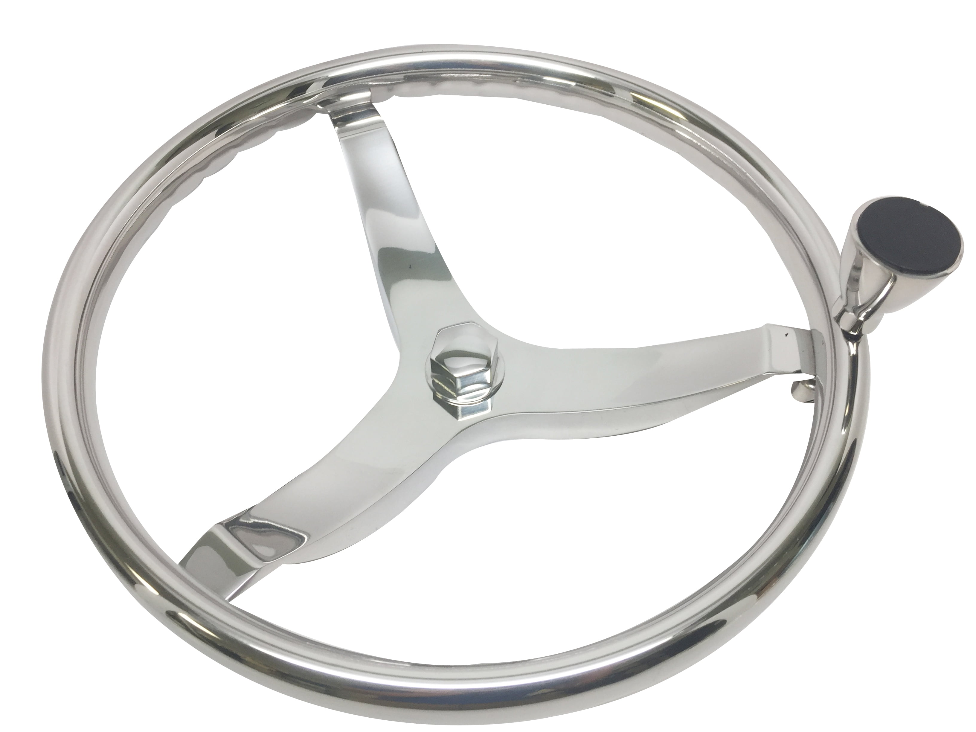 Pactrade Marine Boat 3 Spoke SS Steering Wheel Turning Knob Finger Grips Nut Cap, 131/2" L