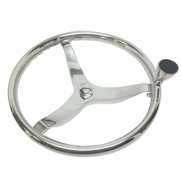 Pactrade Marine Boat 3 Spoke SS Steering Wheel Turning Knob Finger Grips Nut Cap, 13-1/2" L