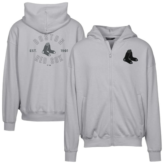Men's Levelwear Gray Boston Red Sox Uphill Abyssal Full-Zip Hoodie