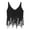 Black, variant on Women Hollow Out Crochet Crop for Top Knit Heart Lace Long Tassels Camisole Sleeveless See-Through Vest Beach Cover