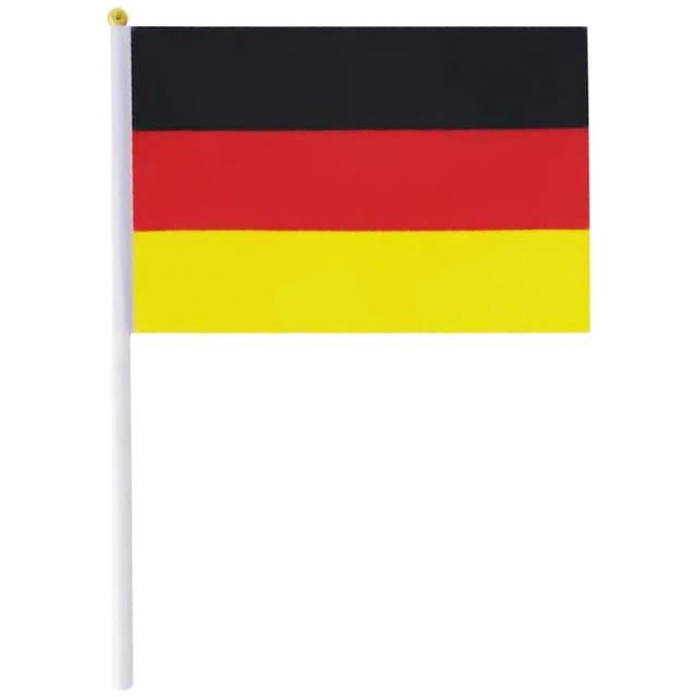 Mini Bandera Alemania VentDepot 100Pzas 14x21cm Tela Poliéster Asta Plástico