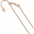 thumbnail image 1 of 14K Rose Gold Jbsp's Adjustable .8mm Box Chain (30 X 0.8) Made In Italy 1232-30, 1 of 5