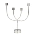 thumbnail image 5 of DecMode 4 Holder Silver Stainless Steel Metal Overlapping U-Shaped Candelabra with Round Elevated Base, 5 of 12