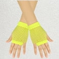 thumbnail image 2 of Short Fingerless Fishnet Gloves for Women Mesh Goth 80s Style Accessories, 2 of 5