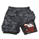 thumbnail image 1 of Pantalones cortos de compresión con estampado de Anime para hombre, Shorts de gimnasio de rendimiento atlético con bolsillos, secado rápido, Fitness, entrenamiento, boxeo, 2 en 1, 1 of 5