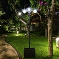 thumbnail image 2 of Outsunny 3-head LED Solar Light Lamp Street Light Post with Planter, Solar-powered Lamp Post, Black, 2 of 3