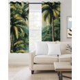 thumbnail image 2 of Summer Palm Tree Blackout Curtains for Bedroom Living Room Darkening Curtains 84 Inch Length 2 Panels Set Tropical Plant Leaves Nature Landscape Window Curtain Window Treatment Grommet Drapes 42"x84", 2 of 9
