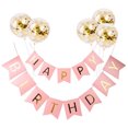 thumbnail image 1 of Guirnalda de banderines de papel con letras de feliz cumpleaños, 5 globos de confeti, artículos de decoración para fiestas #1, 1 of 5