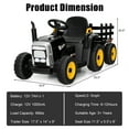thumbnail image 4 of Costway 12V Kids Ride On Tractor with Trailer Ground Loader w/ RC & Lights Dark Black, 4 of 9