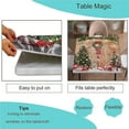 thumbnail image 3 of Elastic Edge Square Fitted Tablecloth, Christmas Tree Flowers Polyester Table Cloth, for Indoor Outdoor Kitchen Home Party Dinner Patio, Fit for 32" x 32"Square Table, 3 of 4