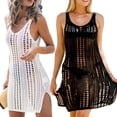 thumbnail image 3 of Sexy Women See Through Knit Hollow Out Anti UV Cover Up Swimwear Beach Dress, 3 of 4