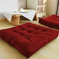 thumbnail image 4 of 2 Pack Floor Pillow Meditation Pillow Solid Thick Tufted Seat Cushion For Living Room Wine Red, 4 of 12