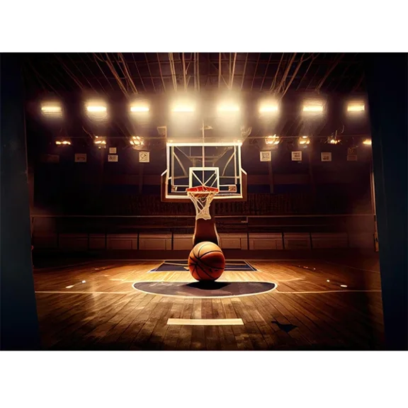 Basketball Field Stadium Spotlight Sportsman Photography Backdrops Boy Birthday Customized Portrait Photo Backgrounds