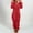 Red, variant on Joau Womens Winter Fleece Hooded Onesie Jumpsuit, Winter Warm Adults One Piece Zip Up Cute Ear Thermal Pajamas Romper Bodysuit Loungewear