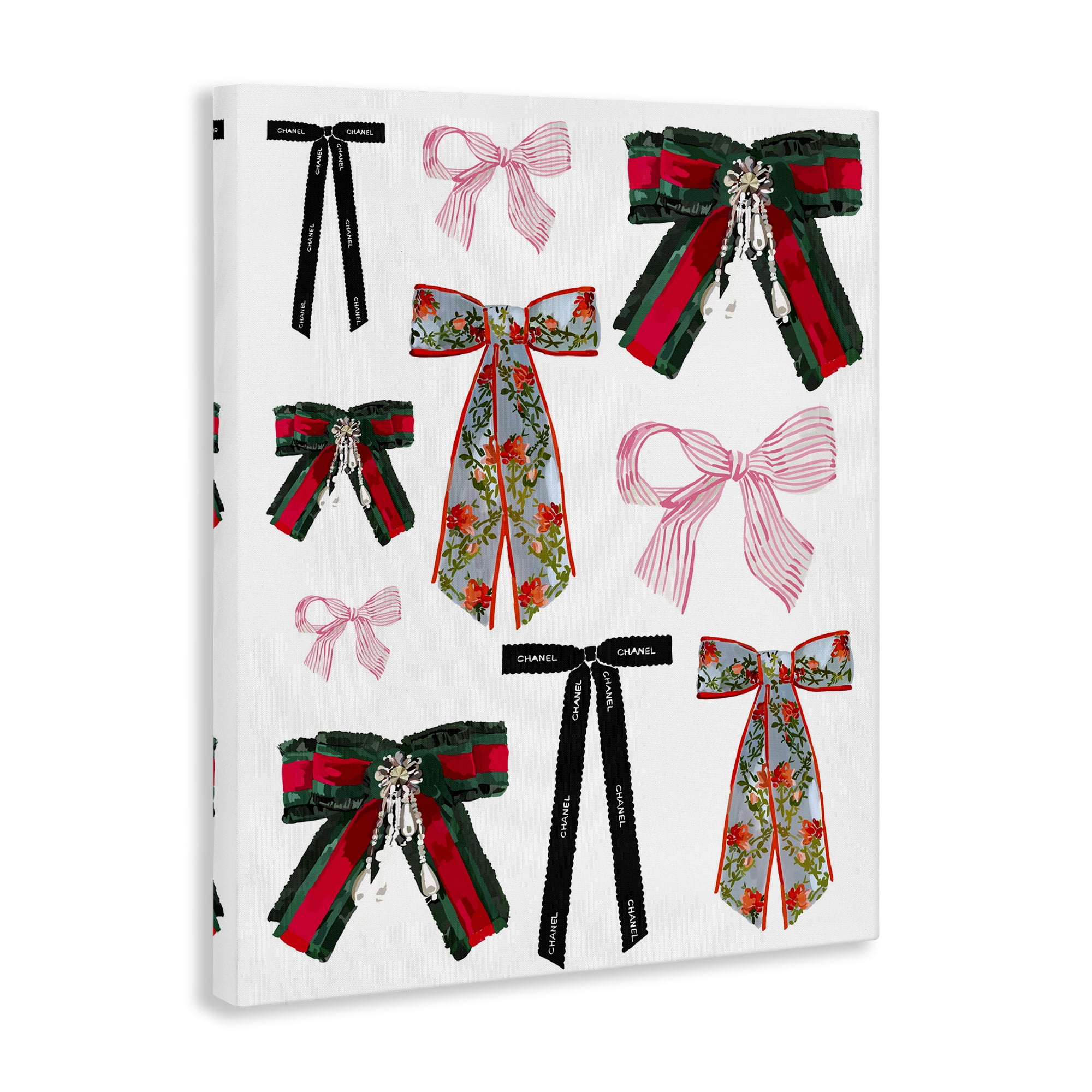Stupell Industries Patterned Fashion Ribbons Beauty & Fashion Painting Gallery Wrapped Canvas Art Print Wall Art, 16 x 20