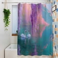 thumbnail image 3 of Purple Lavender Small Stall Shower Curtain, Waterproof Shower Curtains for Bathroom, Abstract Oil Painting Nature Landscape Washable Fabric Bath Curtain for Bathtub Decoration with Hooks 36x72 Inches, 3 of 9