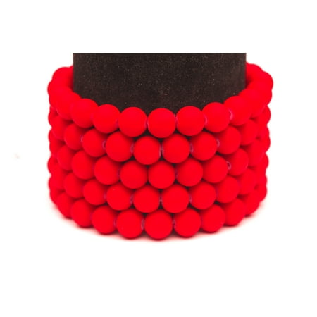 Red Sponge Coral Beads - Frosted Glass Beads red Rubber-Tone Beads 6mm Round Sold Per Pkg of 3x32Inch (465 Beads)