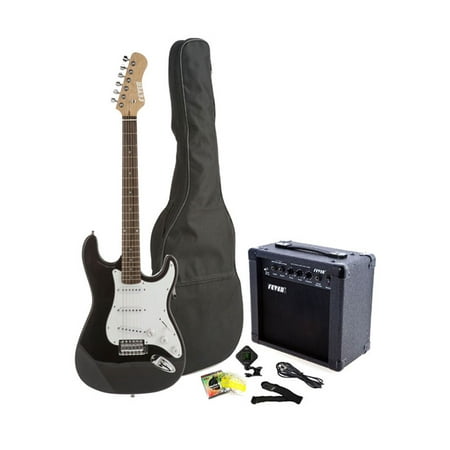 Fever Full Size Electric Guitar with 20-Watts Amplifier, Gig Bag, Clip on Tuner, Cable, Strap and Strings Color