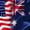 USA And Australia Flags, variant on Elephant Stock Usa Brazil Bond Wall Art - Horizontal Canvas Wall Art - Living Room Wall Decor - Flags Canvas - Green And White Decor - 12" x 8"