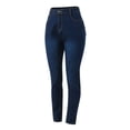 thumbnail image 5 of Gibobby Jeans dama cintura alta Pantalones vaqueros clásicos para mujer Pantalones de lápiz de mezclilla azul de cintura alta delgados ocasionales Pantalones(Azul oscuro,G), 5 of 5