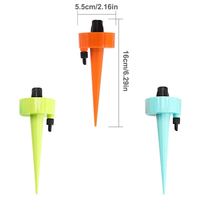 Auto Drip Irrigation System with Slow Release Switch Control Valves Self Water Spike Waterer Tools Adjustable Garden Sprinkler Blue 12pcs