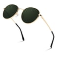 thumbnail image 2 of Sunier Round Polarized Trendy Sunglasses for Women Metal Frame Retro Shades, 2 of 7