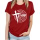 thumbnail image 2 of Fiudx Ofertas Flash Artículos En Oferta Tops con Estampado de Moda para Mujer, Blusa de Manga Corta con Cuello Redondo, Camisetas, 2 of 4