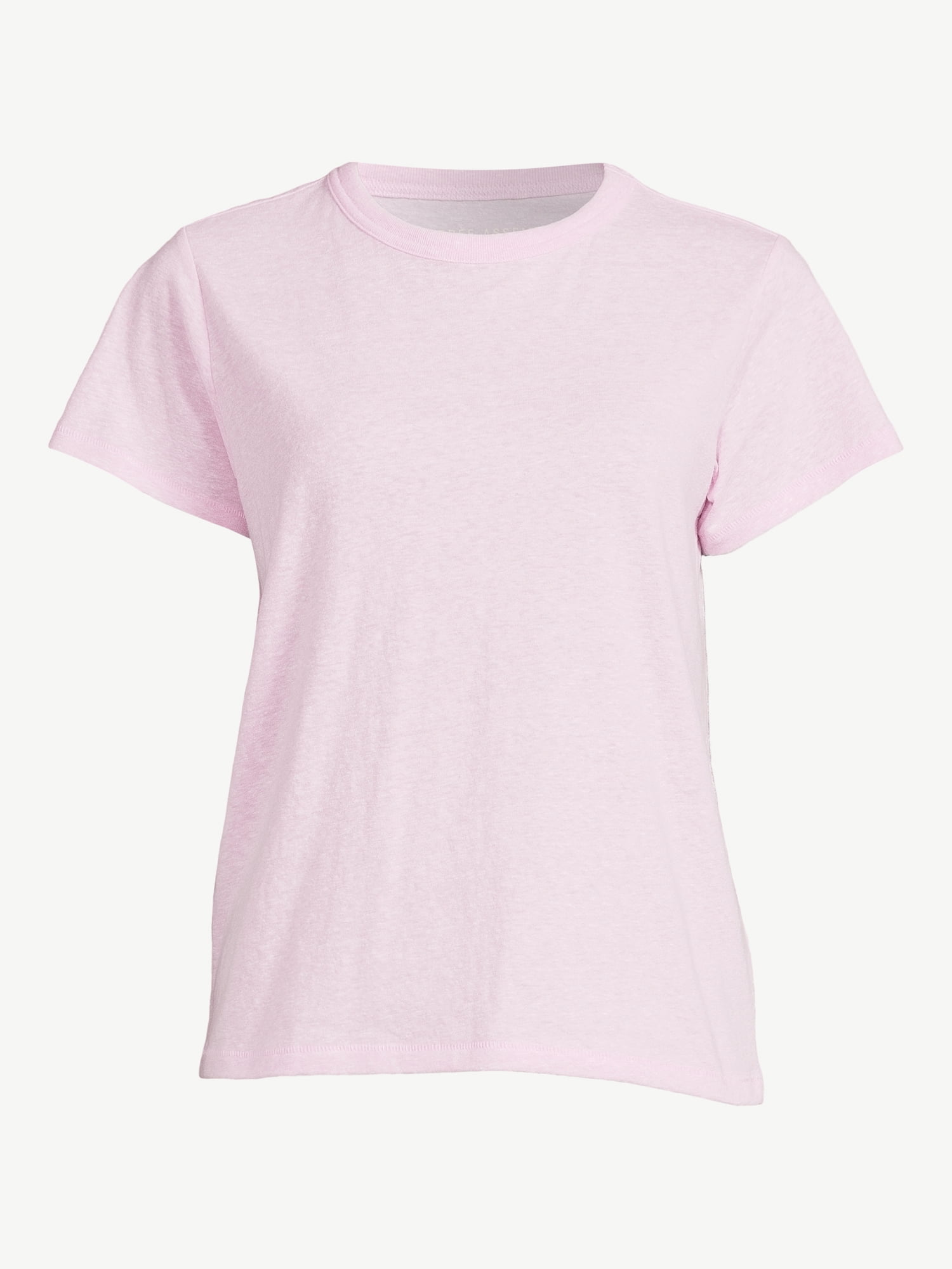 Free Assembly Women's Ringer Tee with Short Sleeves, Sizes XS-XXXL