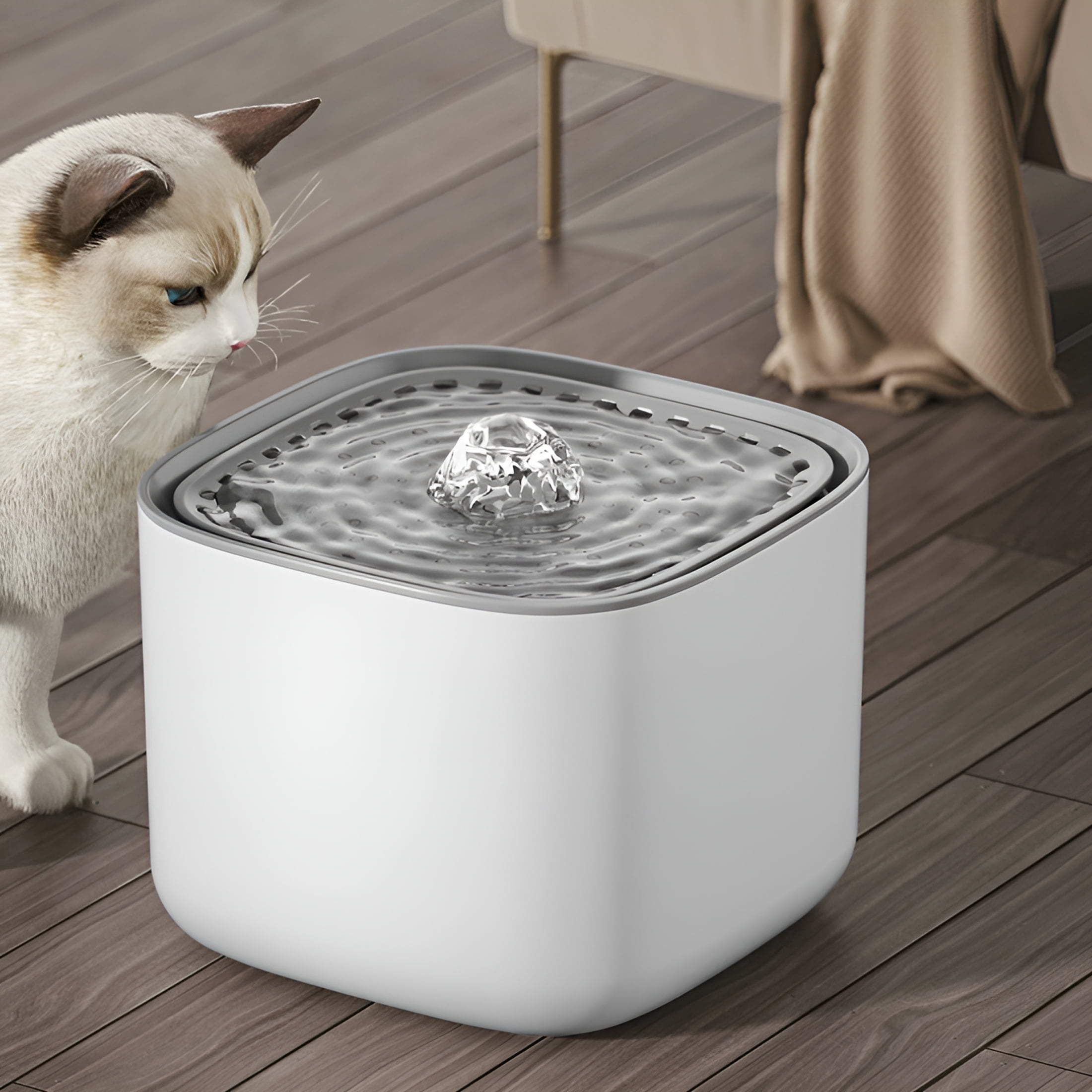 HIBIBUD Cat Water Fountain Wireless Pet Battery Operated Automatic Dog Dispenser for