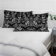 thumbnail image 4 of Black and White Floral Throw Pillow Cover, Pillowcase Protectors with Zipper, Breathable Decorative Lumbar Pillow Case Cover, Modern Oil Painting Abstract Art Pillow Shams for Couch Sofa 16x24Inch, 4 of 8