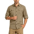 thumbnail image 6 of Cmfcve Mens Safari Shirts Button Down Long Sleeve Work Tops Uv Protection Hiking Fishing Quick Dry Camping Travel Shirts, 6 of 8