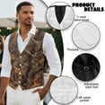 thumbnail image 6 of Yuyamidu Camo Hunting Oak Mens Suit Vest Business Formal Dress Vests for Men Size L Casual Wedding Tuxedo Party Waistcoat, 6 of 7