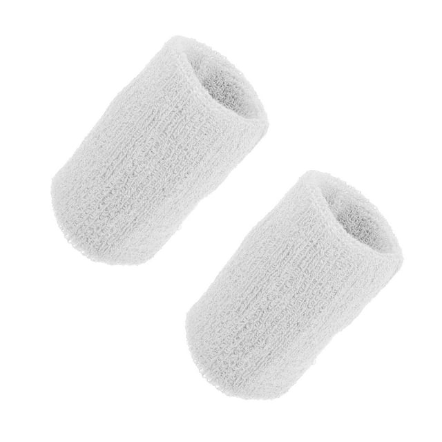 Par de Muñequeras Unique Bargains Algodón Absorbente de Sudor Blanco 8x10cm