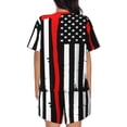 thumbnail image 3 of Lsque Firefighters USA Flag Women's Short-Sleeved Pajama Set - 2 Piece Soft and Lightweight Sleepwear Set-4X-Large, 3 of 9