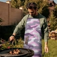 thumbnail image 3 of Purple Camouflage Military Aprons with Pocket Extra Long Aprons Waterproof Bib Aprons for Women Men Chef Cooking Aprons for Kitchen Cool BBQ Grilling, 3 of 7