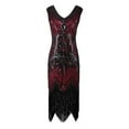 thumbnail image 4 of XIAONU Sequin Fringe Flapper Dress for Women s Gatsby Party Set with Gloves Headpiece Necklace, 4 of 4