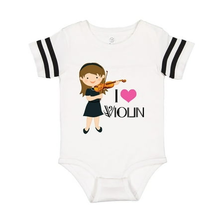 

Inktastic Girls I Heart Violin Gift Baby Girl Bodysuit