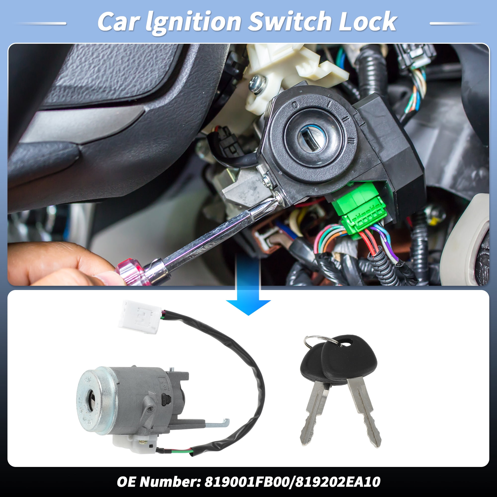 Unique Bargains Ignition Lock Cylinder for Hyundai Tucson and for Kia Sportage with 2 Keys