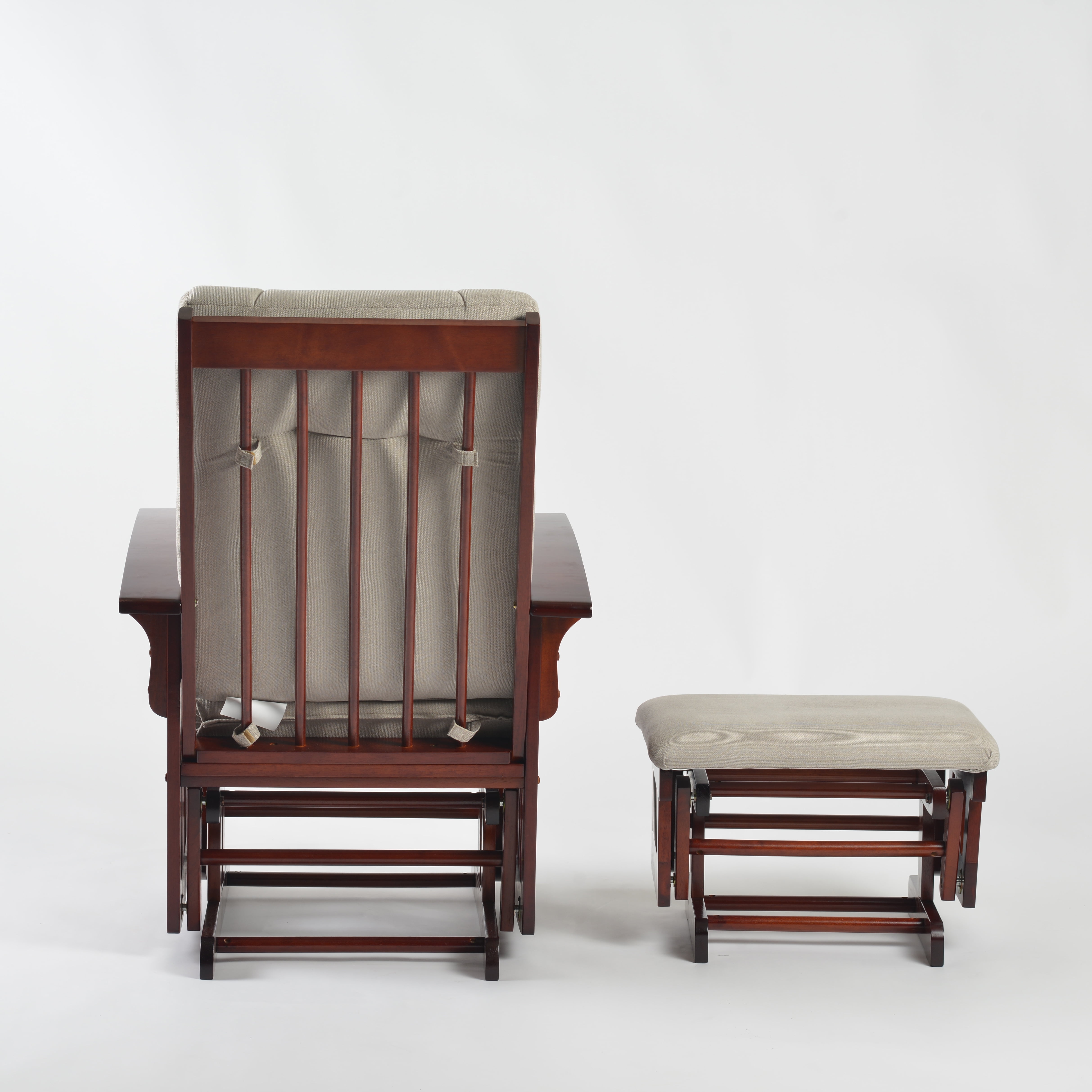 Dvasovio Glider Rocking Chair with Ottoman, Cherry