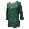 thumbnail image 5 of Fesfesfes Tops for Women O-Neck Half Sleeve Printing Splicing Plus Size Tops Easy Blouse, 5 of 8